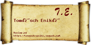 Tomásch Enikő névjegykártya